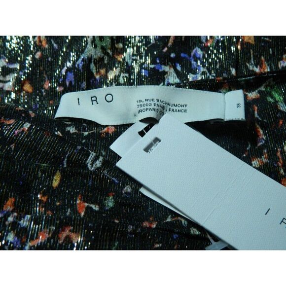 IRO Skirt Size 4 Metallic Bronze Floral Silk Mini - Picture 11 of 12